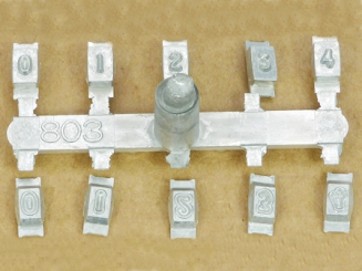 CARACTÈRES, OCR, STD GOTHIQUE, EMBOSSING, 0 1 2 3 4, P&D 