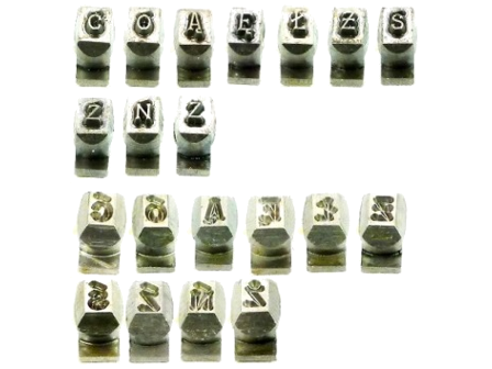 555063-022 Marca de ceca Datacard KIT, P&D, POLISH EMBOSS 10 CHAR.SET   