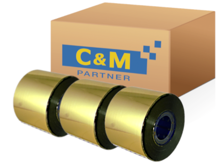 719424 (12x 559790-503) Material Datacard MX Lámina en relieve, oro metálico, OEM (estuche)   