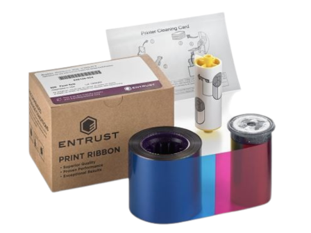 742981, 16x 525100-004 Datacard MJ7500 Material Entrust Color Ribbon Kit, YMCKT, 500 cas   